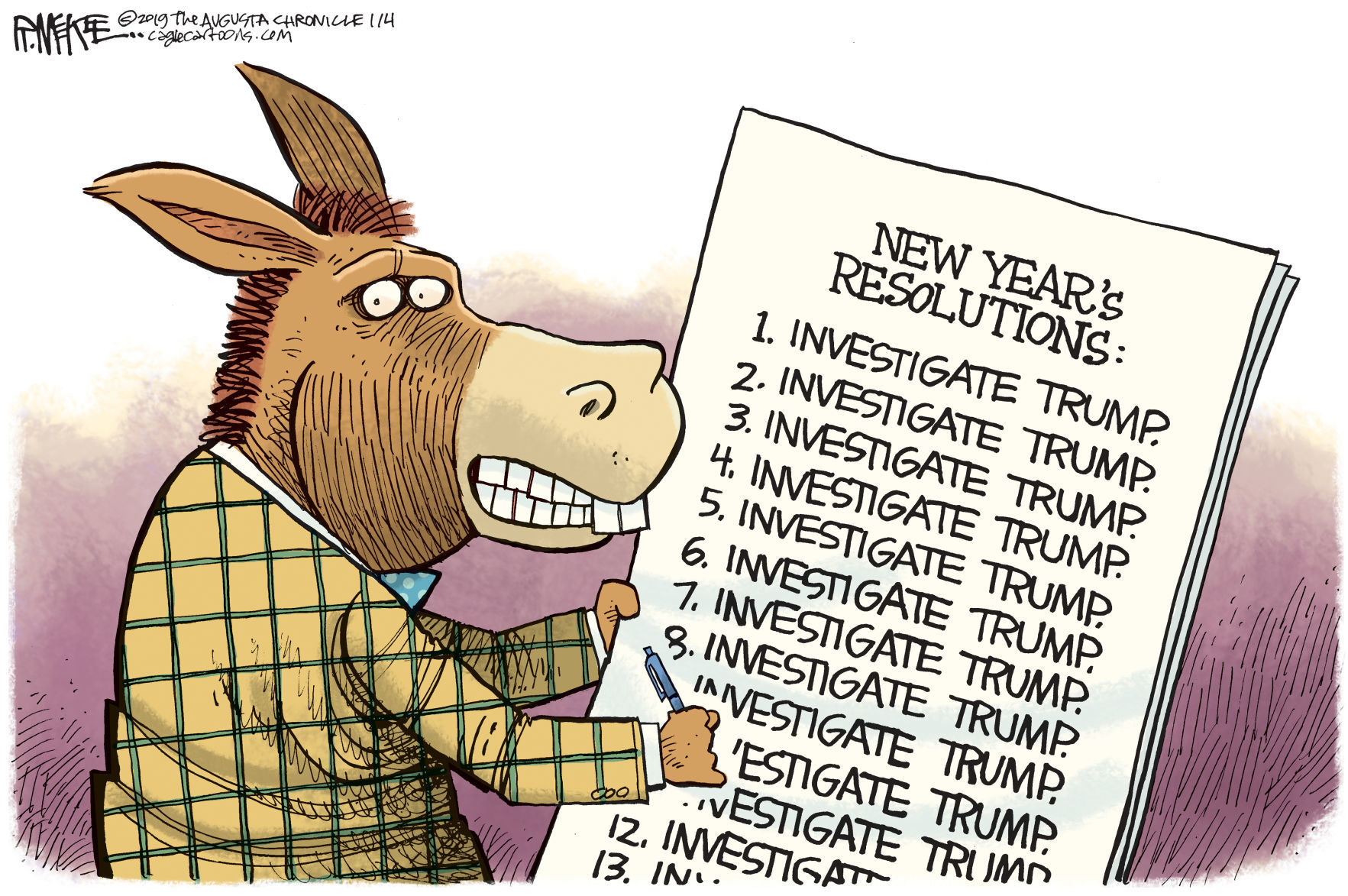 Democrat Resolutions by Rick McKee, The Augusta Chronicle